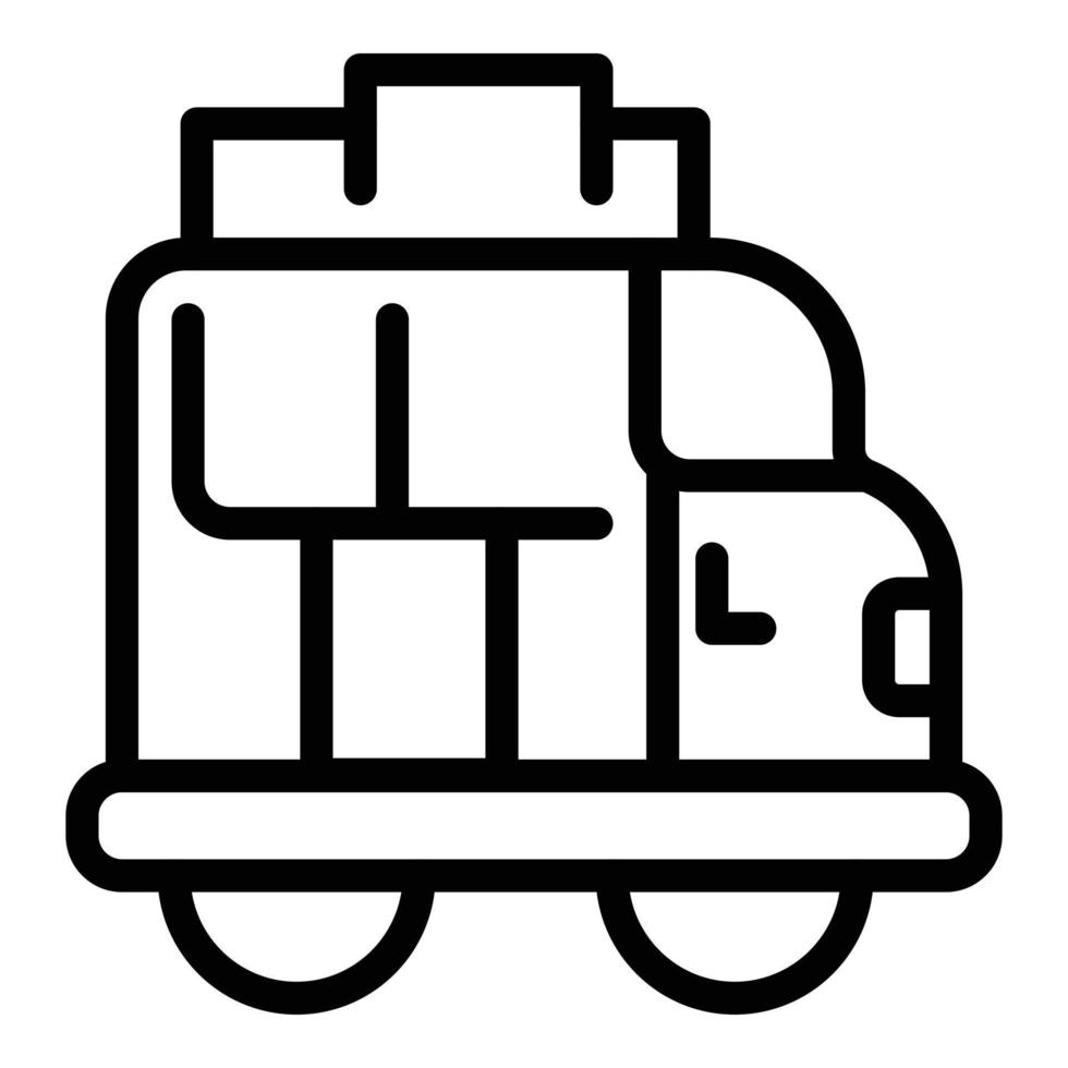 ícone de caixa de telhado de van, estilo de estrutura de tópicos vetor
