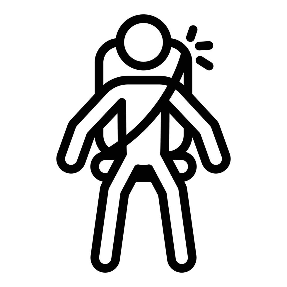 ícone de cinto de carro de pessoa, estilo de estrutura de tópicos vetor
