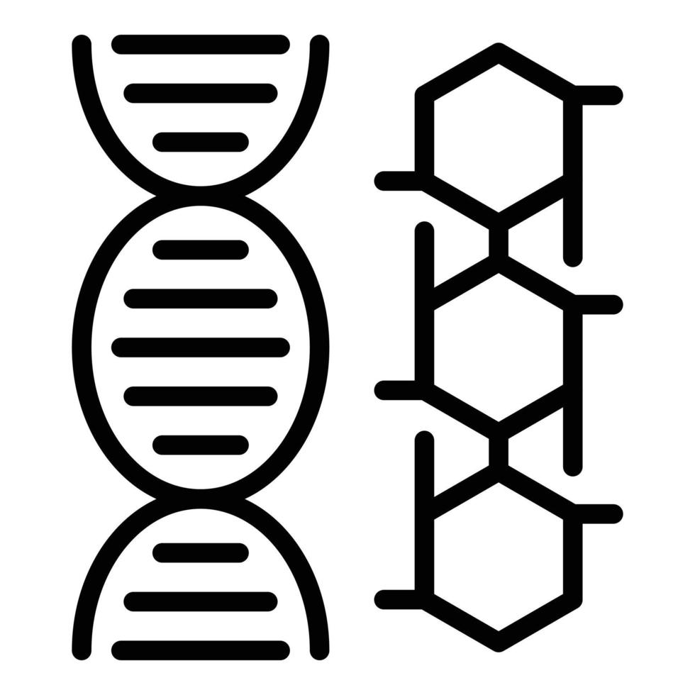 ícone de dna de alergia, estilo de estrutura de tópicos vetor