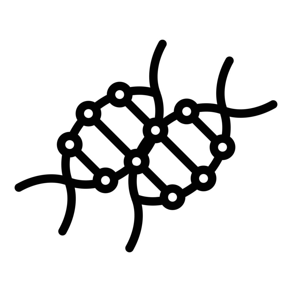 ícone da molécula de dna, estilo de estrutura de tópicos vetor