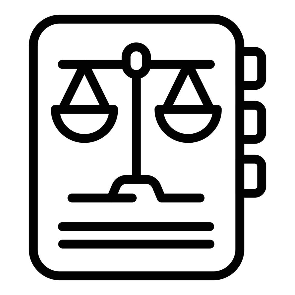 ícone de documento legal, estilo de estrutura de tópicos vetor
