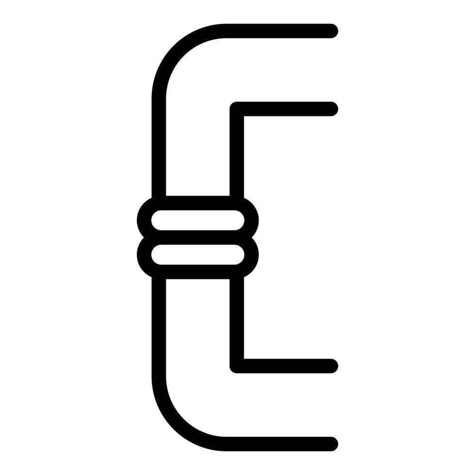 ícone de tubo de encaixe, estilo de estrutura de tópicos vetor
