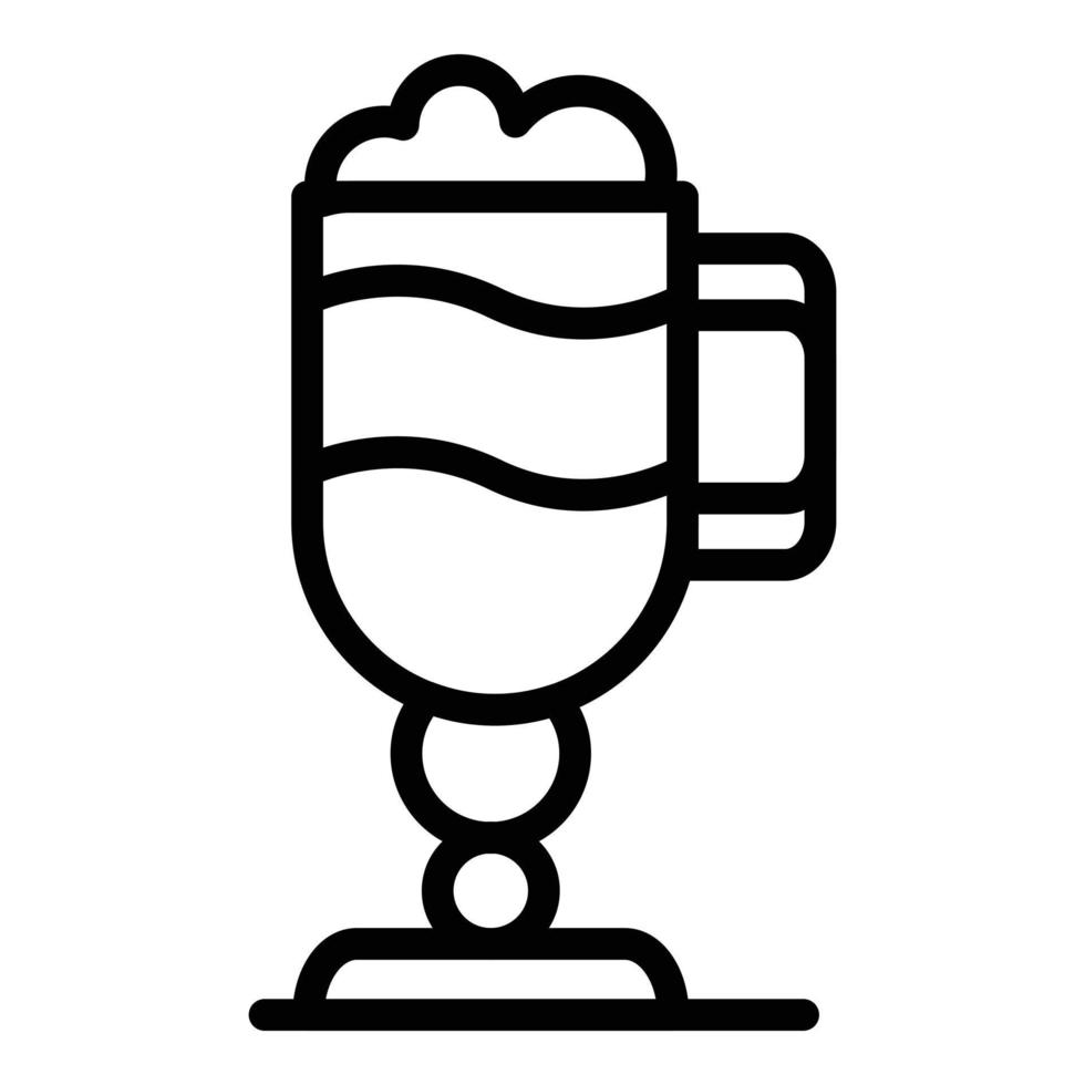 ícone de latte shake, estilo de estrutura de tópicos vetor