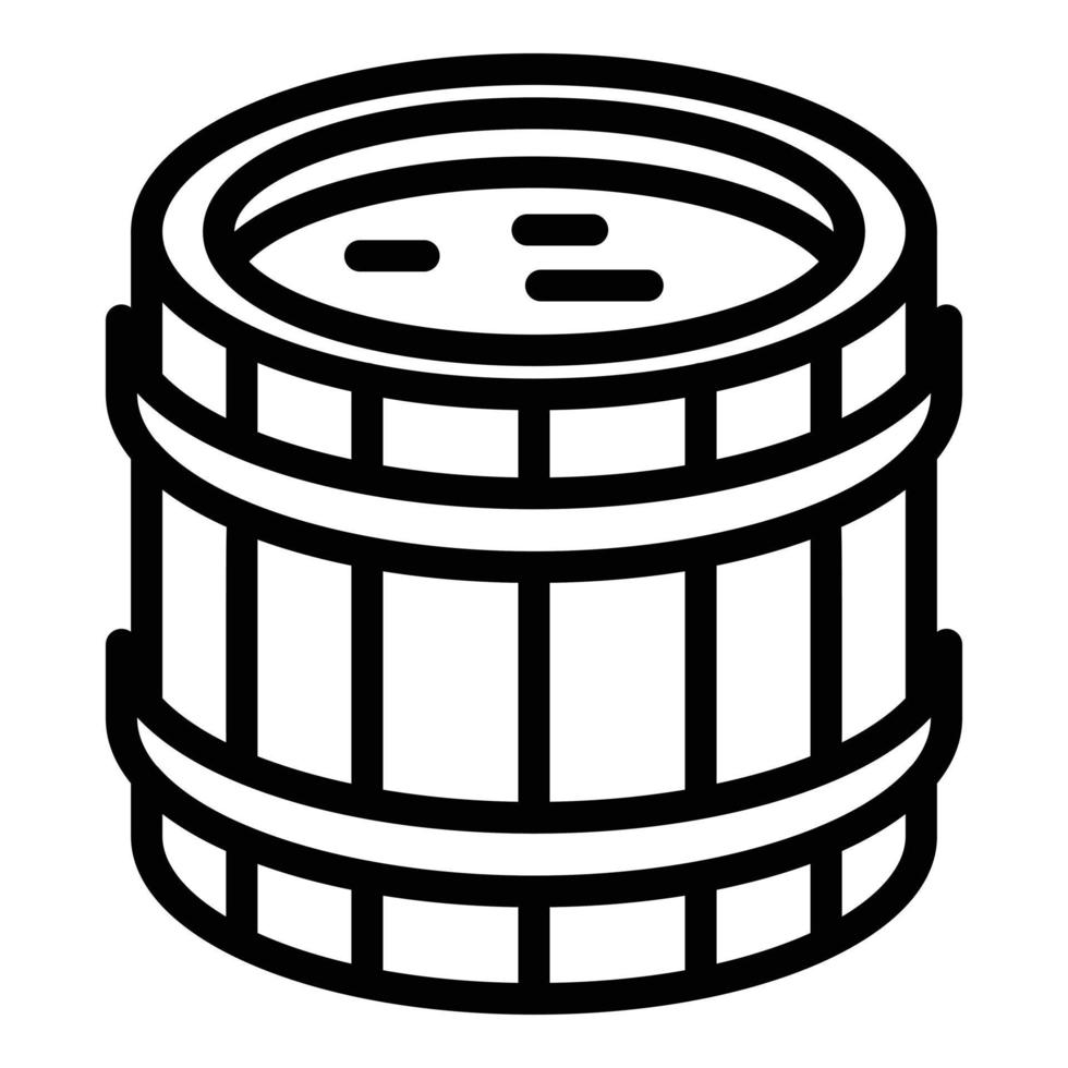 ícone de barril de bourbon completo, estilo de estrutura de tópicos vetor