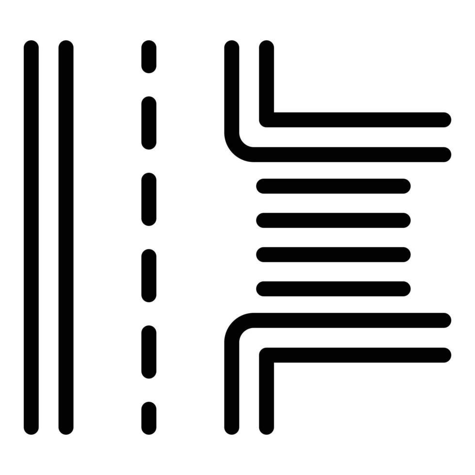 ícone da estrada, estilo de estrutura de tópicos vetor