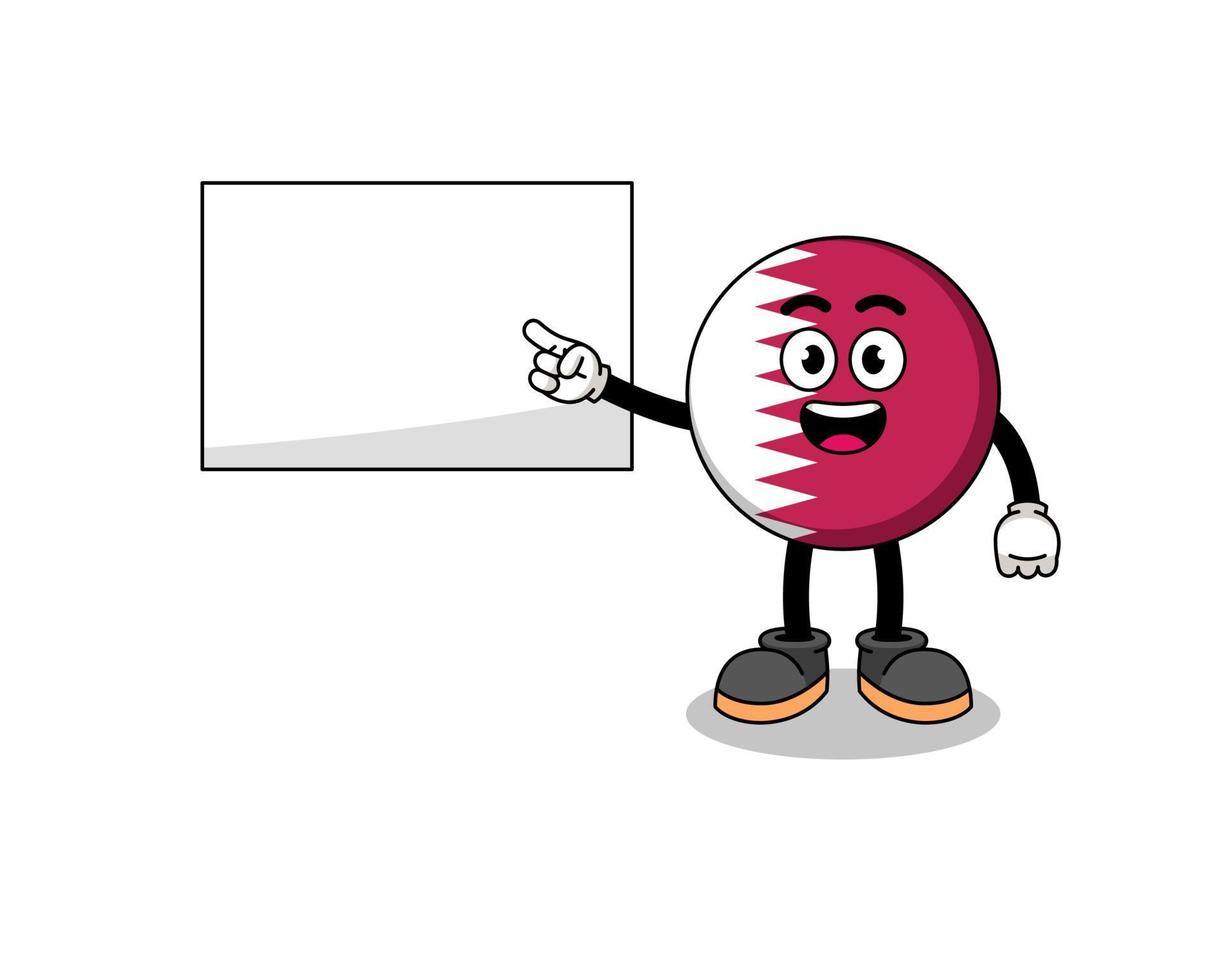 ilustração da bandeira do qatar fazendo uma apresentação vetor