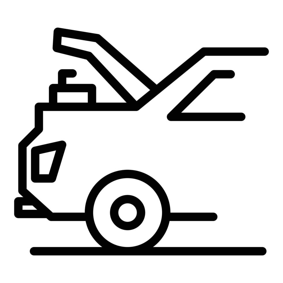 ícone do carro de inicialização de serviço, estilo de estrutura de tópicos vetor