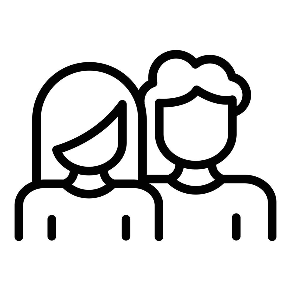 ícone de casal, estilo de estrutura de tópicos vetor