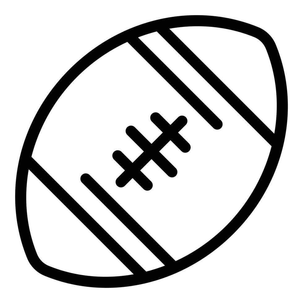 ícone de bola de rugby, estilo de estrutura de tópicos vetor