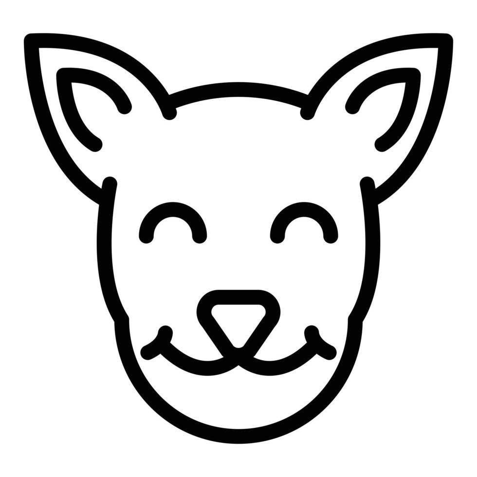 ícone de cara de cachorro, estilo de estrutura de tópicos vetor