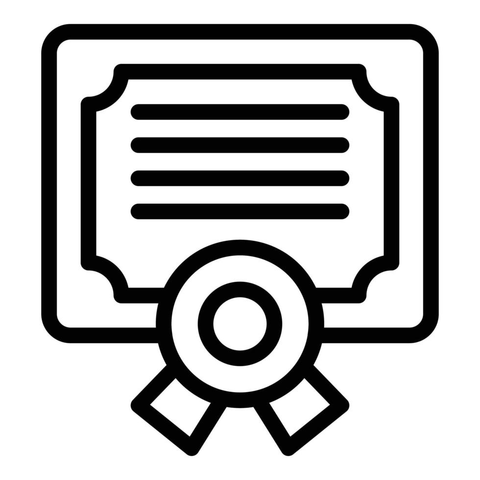 ícone de prêmio de diploma, estilo de estrutura de tópicos vetor