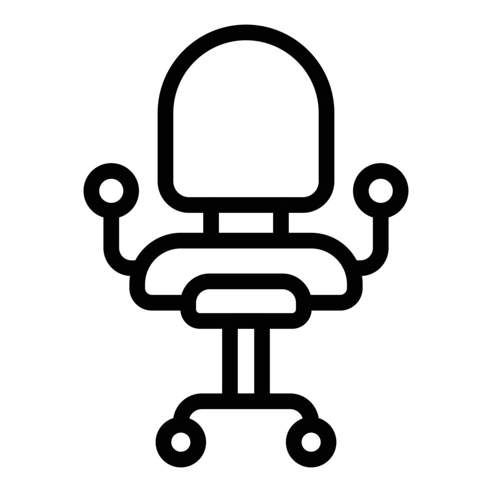 ícone da cadeira do cliente, estilo de estrutura de tópicos vetor