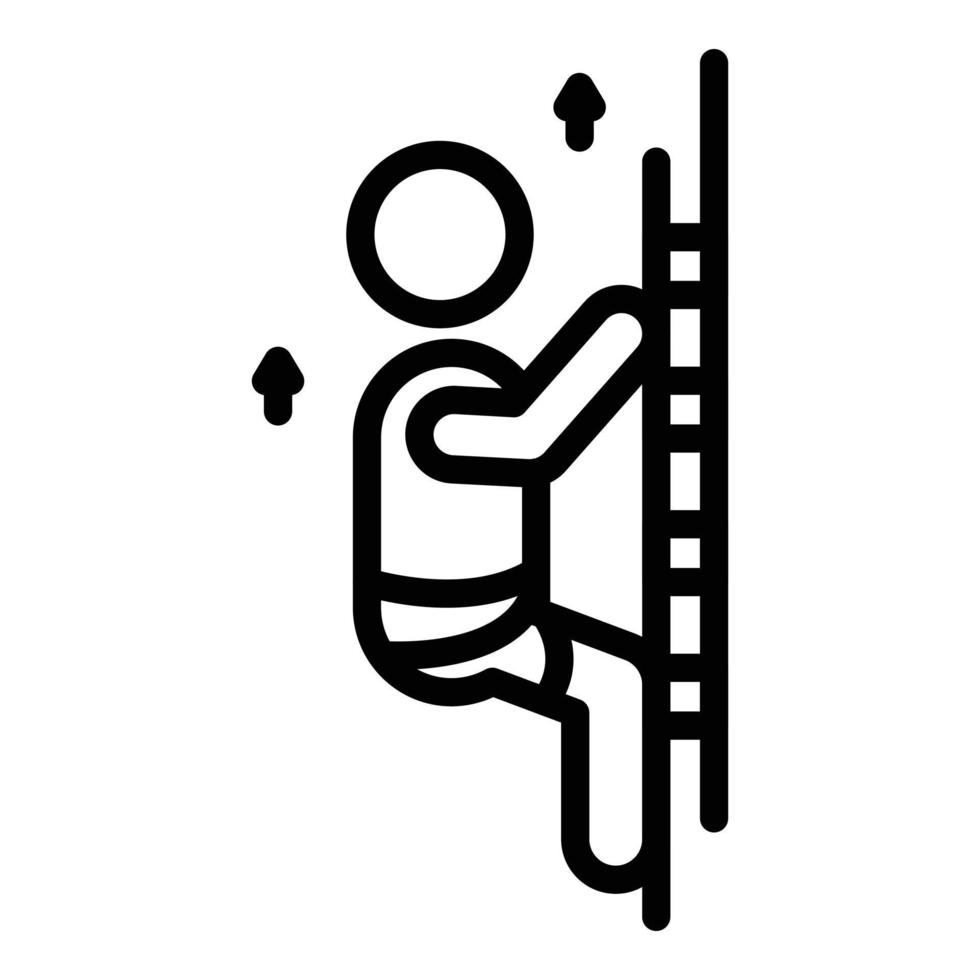 ícone de escada de reabilitação física, estilo de estrutura de tópicos vetor