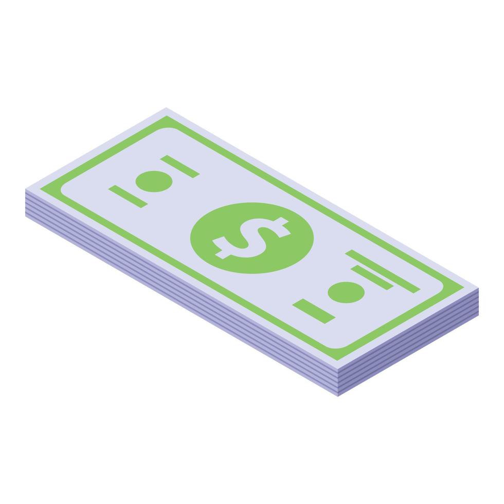 ícone de pacote de dinheiro de treinamento de negócios, estilo isométrico vetor