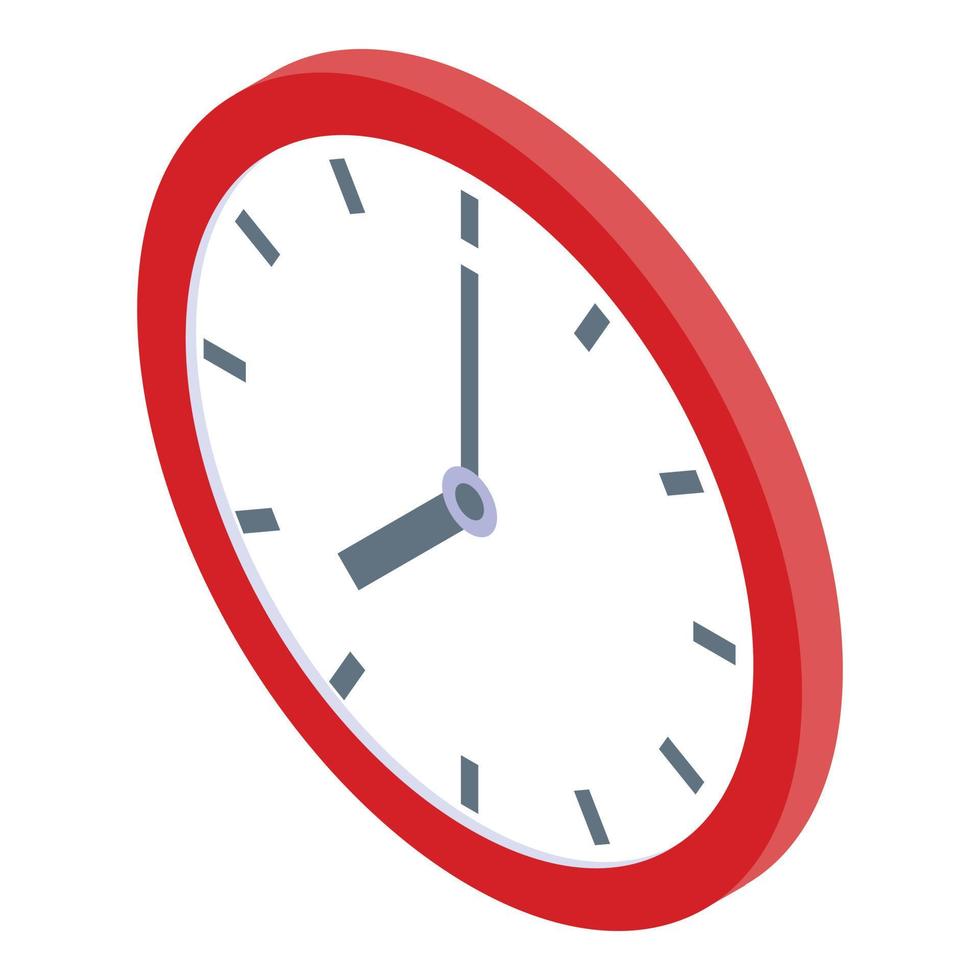 ícone de relógio de parede de treinamento de negócios, estilo isométrico vetor