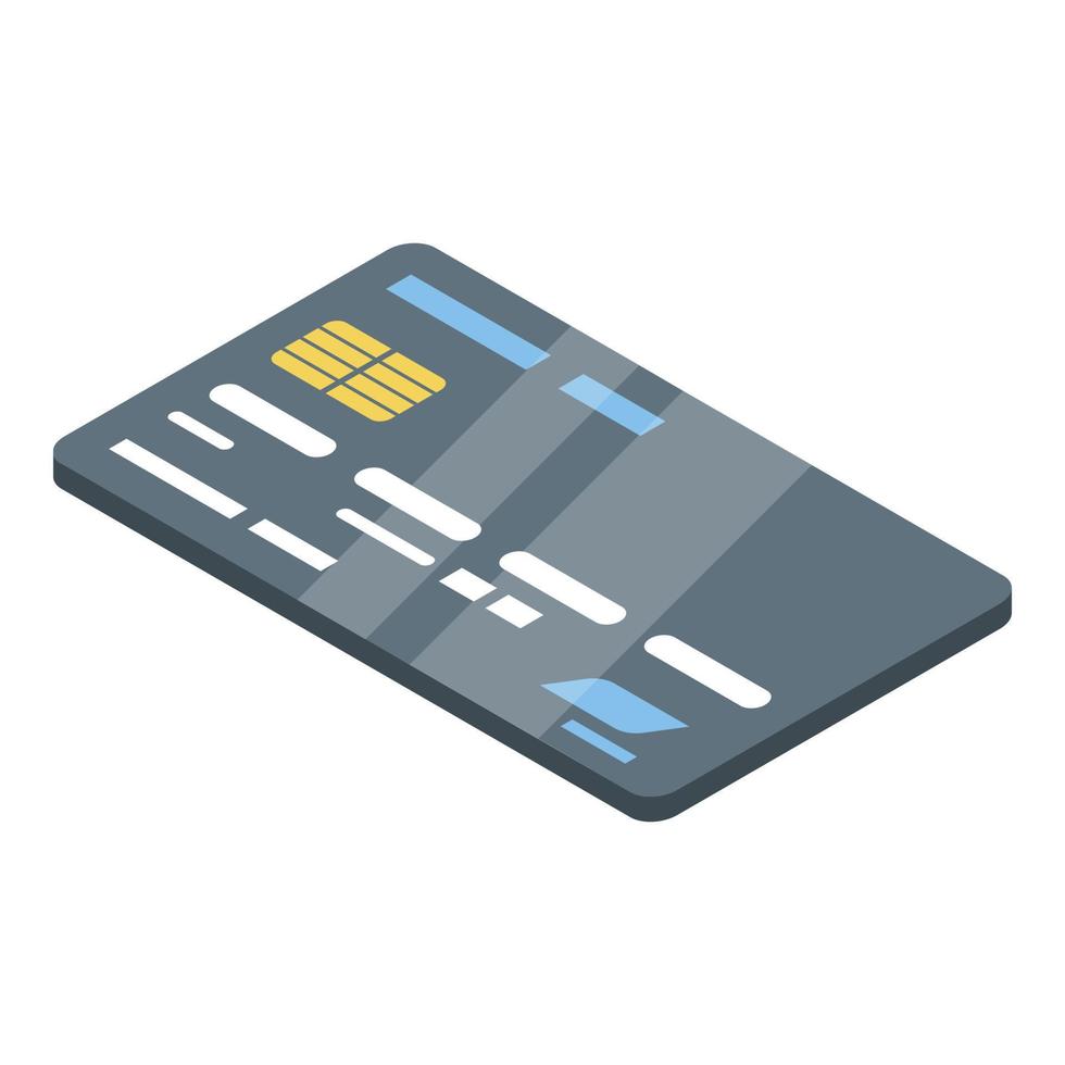 ícone de cartão de crédito, estilo isométrico vetor