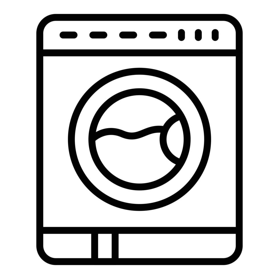 ícone da máquina de lavar roupa, estilo de estrutura de tópicos vetor