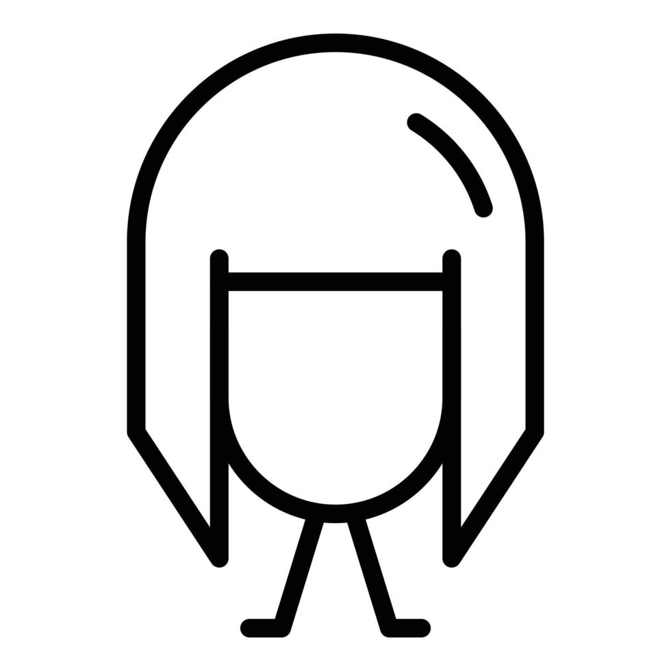 ícone de peruca de manequim, estilo de estrutura de tópicos vetor