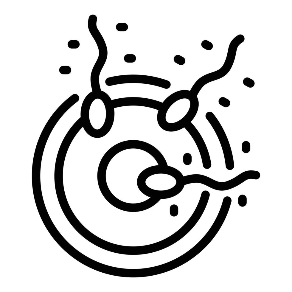 ícone de fertilização de mulher, estilo de estrutura de tópicos vetor