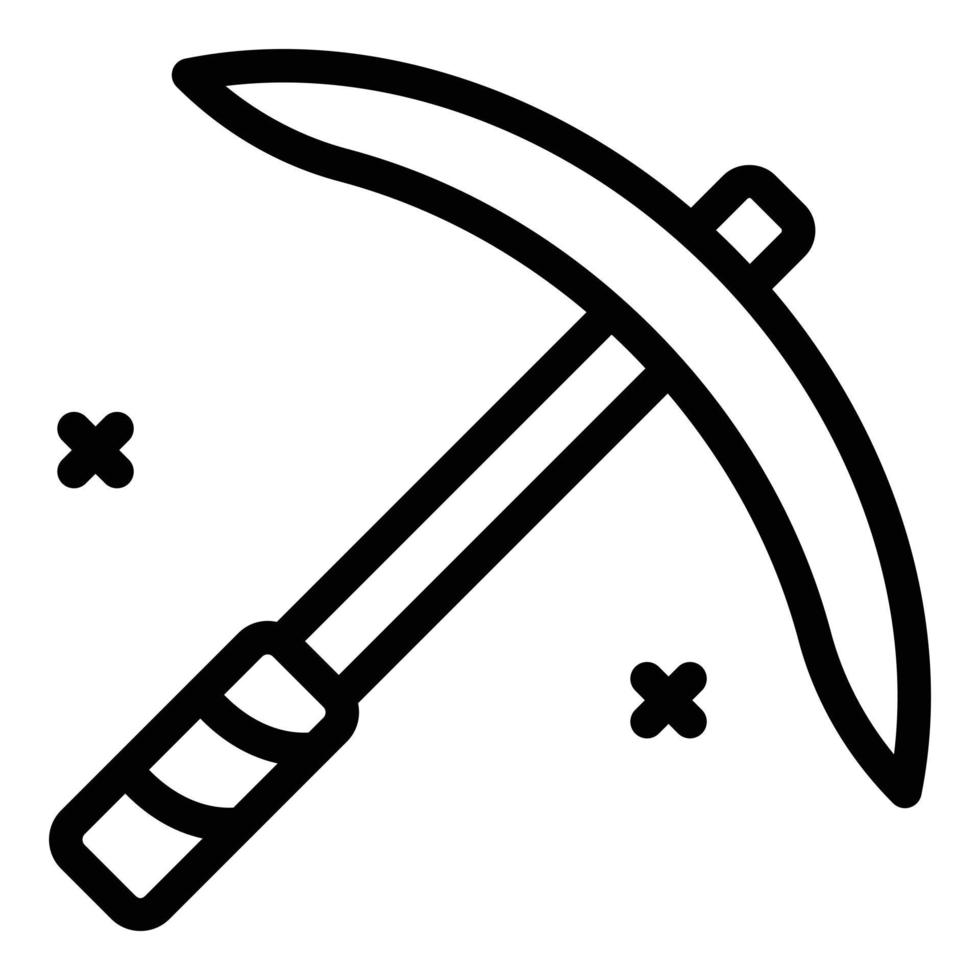 ícone de picareta de expedição, estilo de estrutura de tópicos vetor
