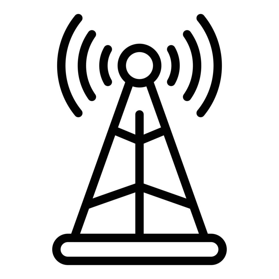 ícone da torre de sinal, estilo de estrutura de tópicos vetor