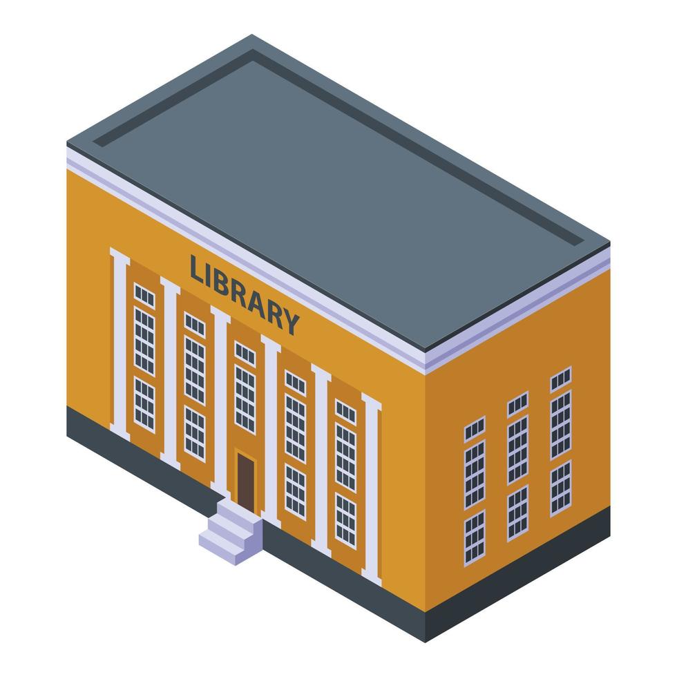 ícone de construção de biblioteca, estilo isométrico vetor