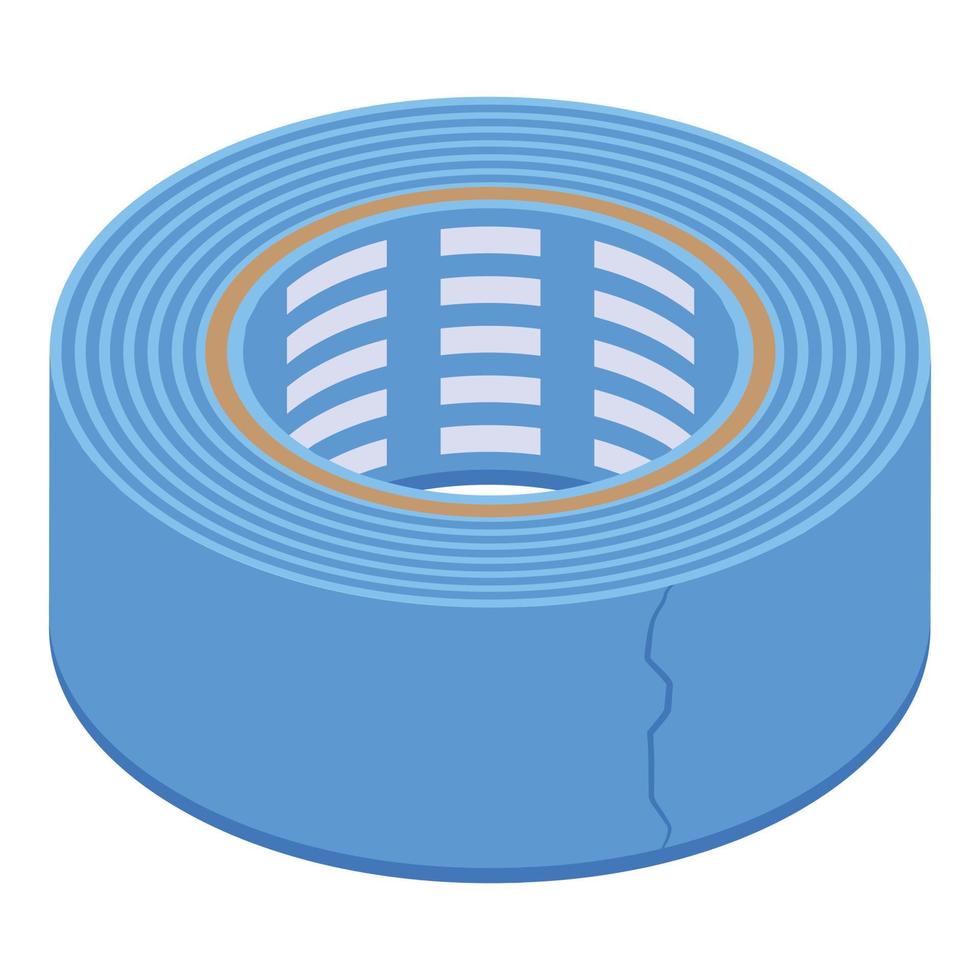ícone de fita adesiva azul, estilo isométrico vetor