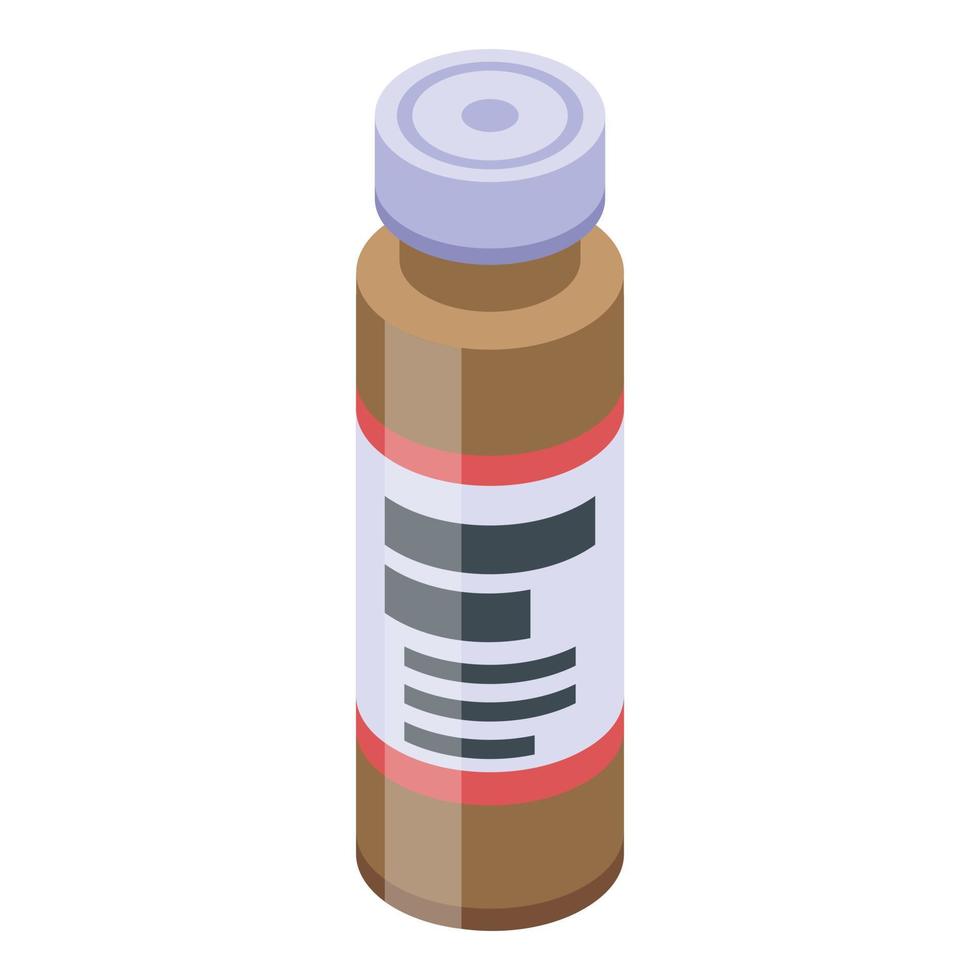 ícone de frasco de seringa médica, estilo isométrico vetor