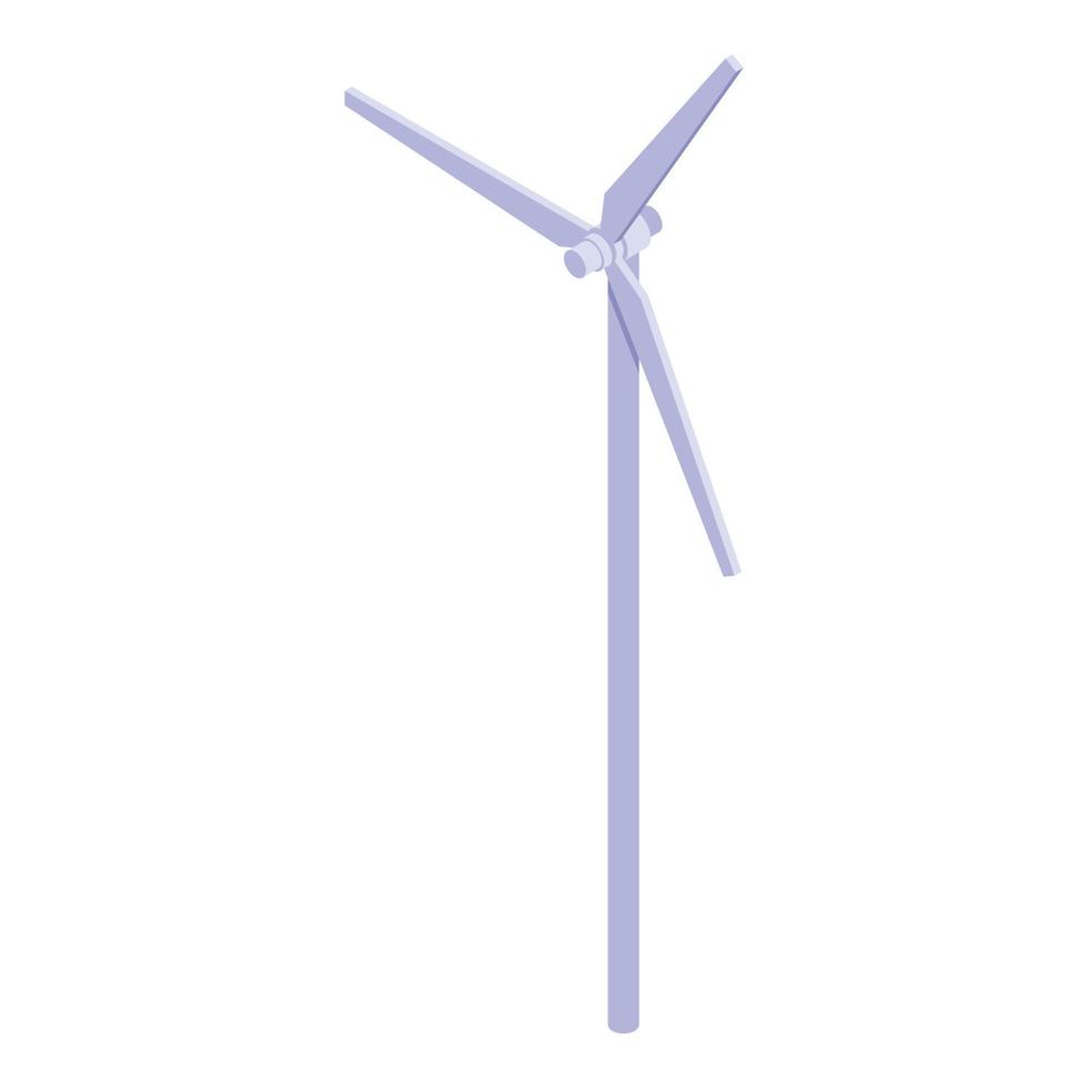 ícone de turbina eólica branca, estilo isométrico vetor