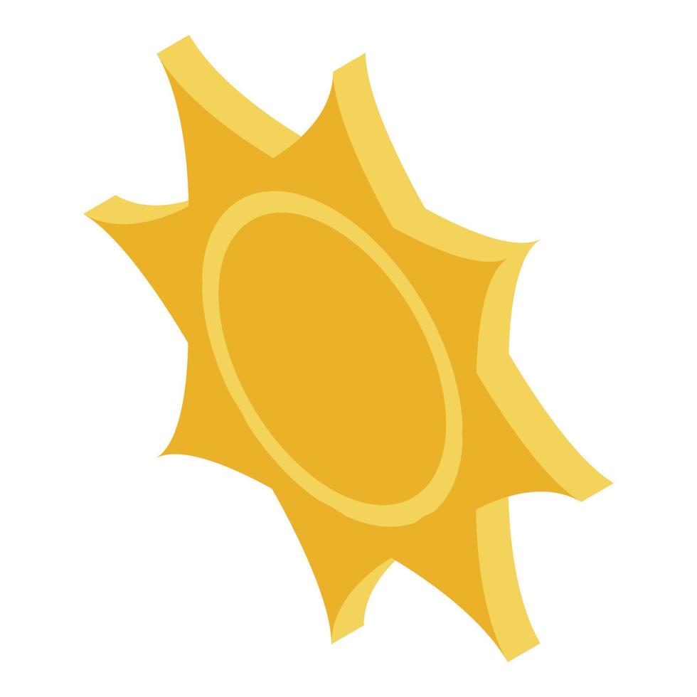 ícone do sol de verão, estilo isométrico vetor