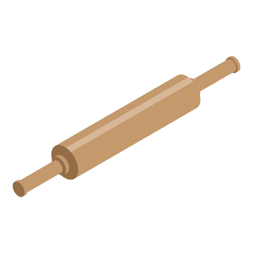 ícone de rolo de madeira de confeiteiro, estilo isométrico vetor