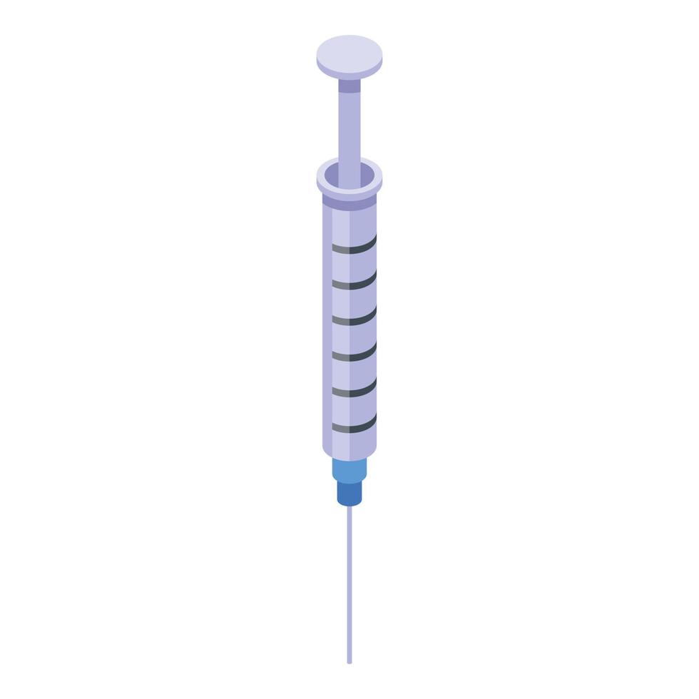 ícone de seringa de risco biológico, estilo isométrico vetor