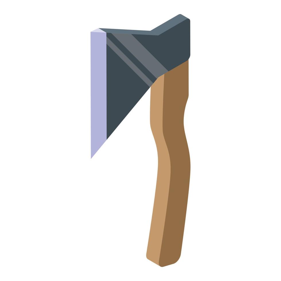 ícone de machado de madeira, estilo isométrico vetor