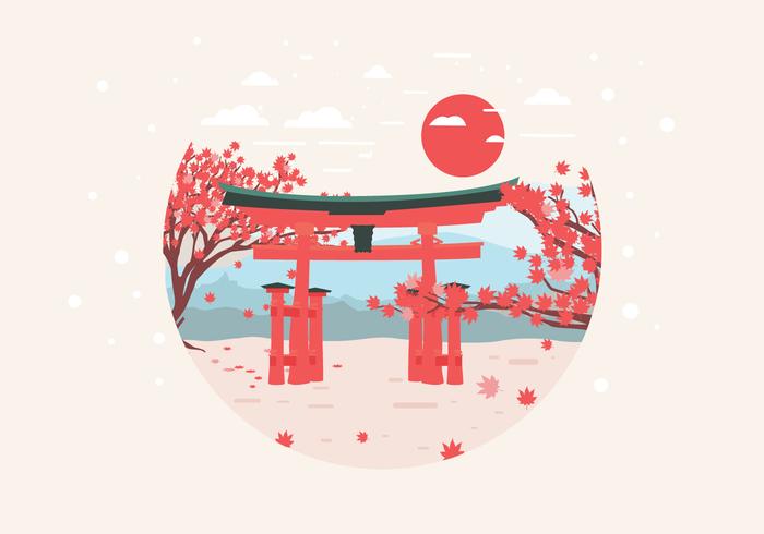 Vector de jardim de maple japonês