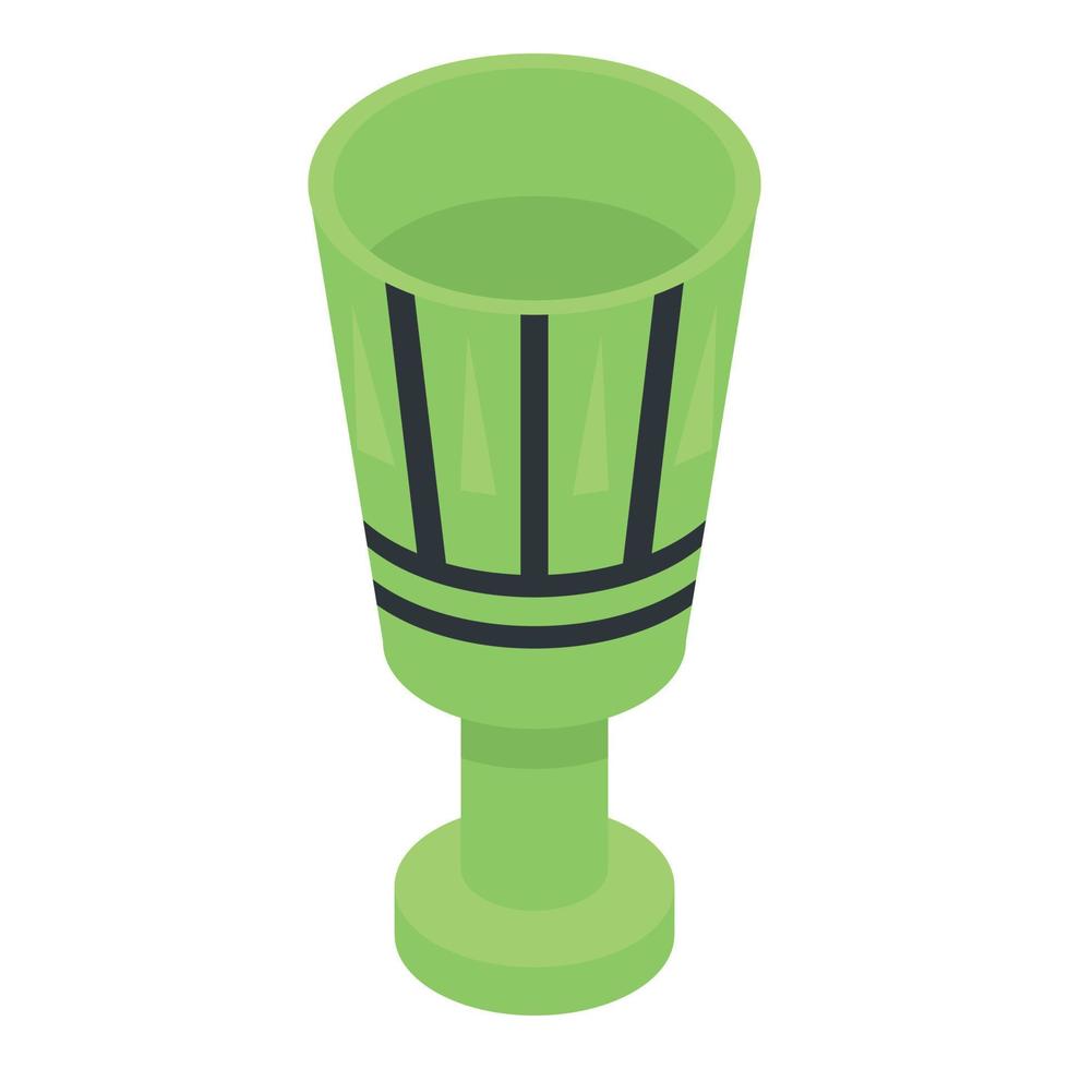 ícone do copo faraó verde, estilo isométrico vetor