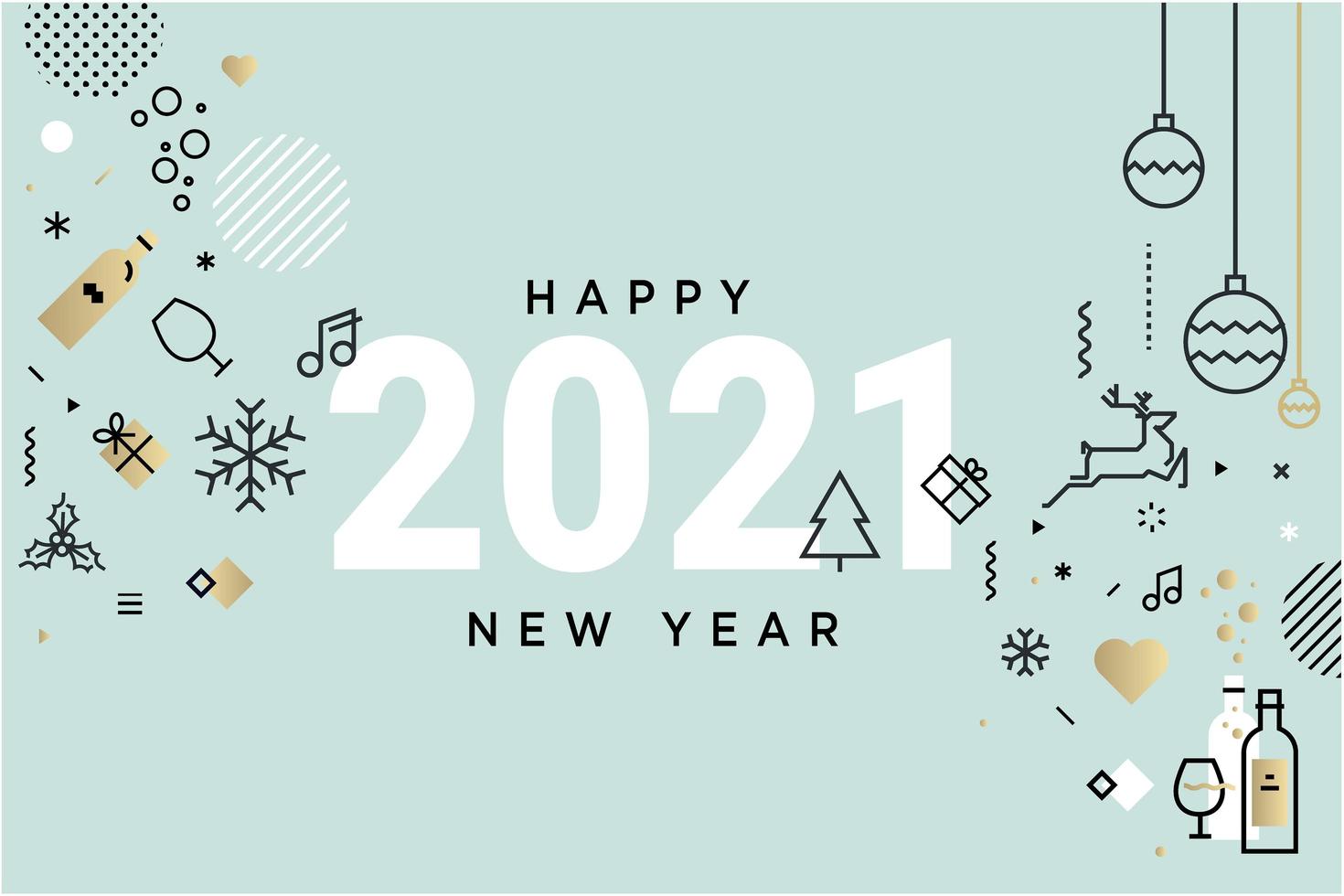 feliz ano novo 2021 vetor