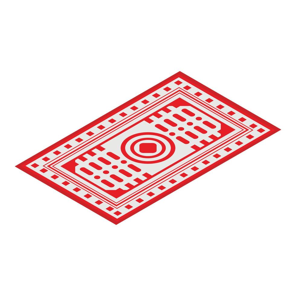 ícone do tapete de peru, estilo isométrico vetor