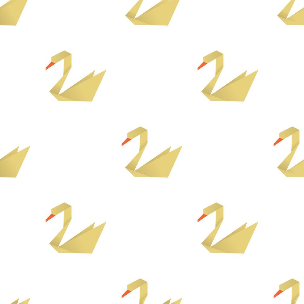 vetor sem emenda de padrão de cisne de origami