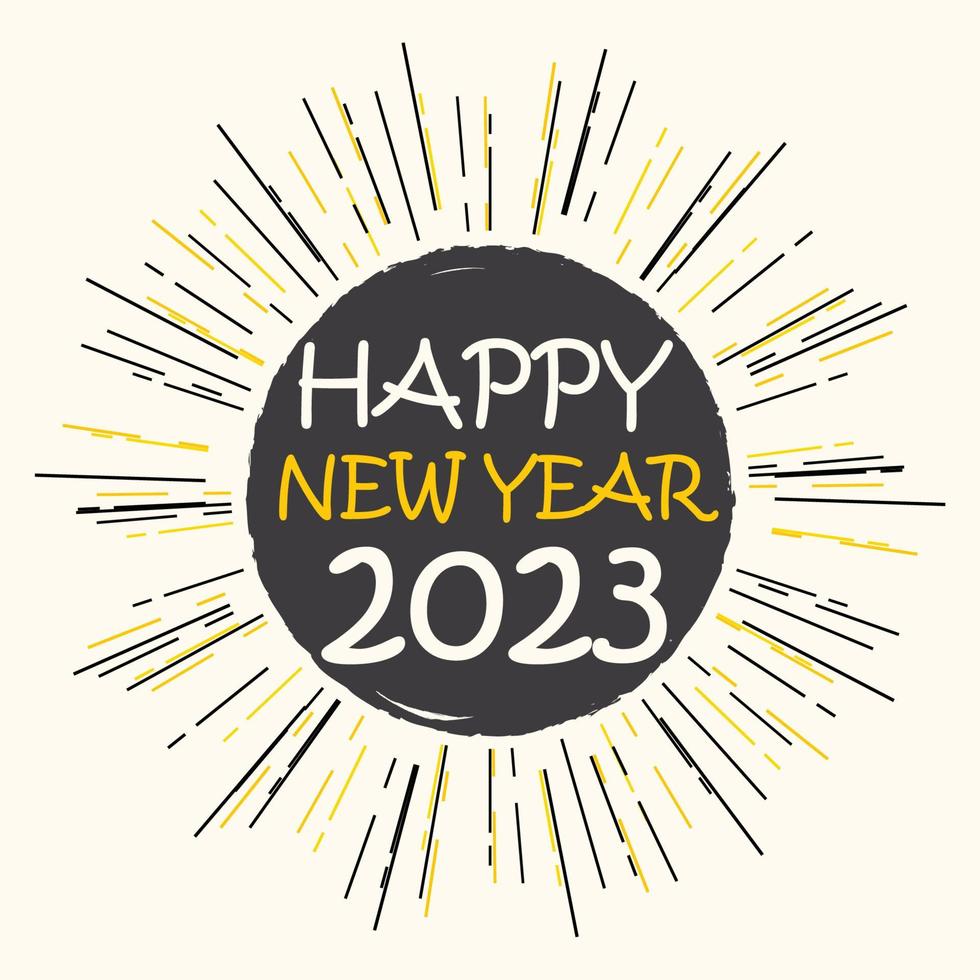 feliz ano novo 2023, cartão vintage, fundo vector, pro vetor