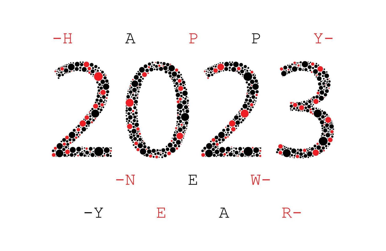 2023 círculos pretos vermelhos, arte, vetor profissional