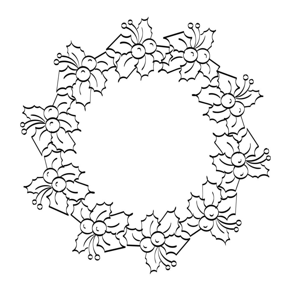 guirlanda de natal e guirlandas. design de bordado vintage padrão para imprimir ou usar como convite de festa, cartão de felicitações, pôster. vetor