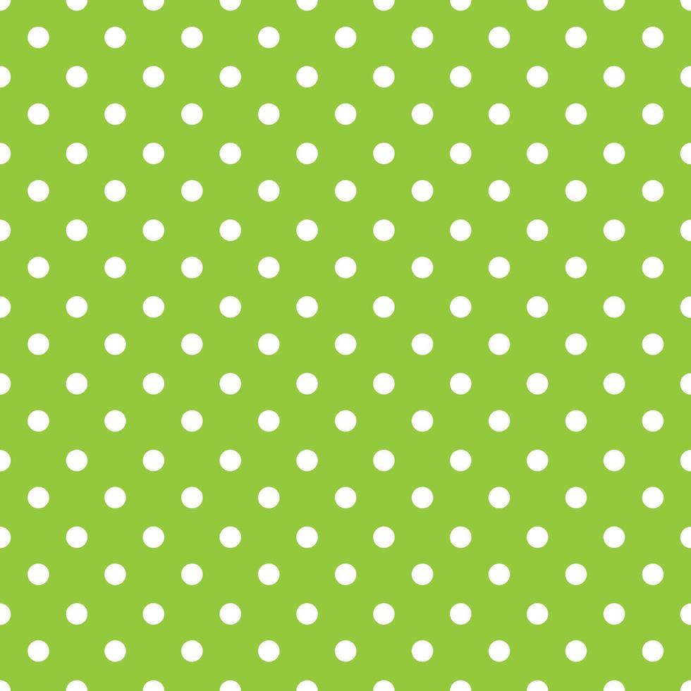 tecido de polca de fundo verde com padrão de bolinhas brancas vetor
