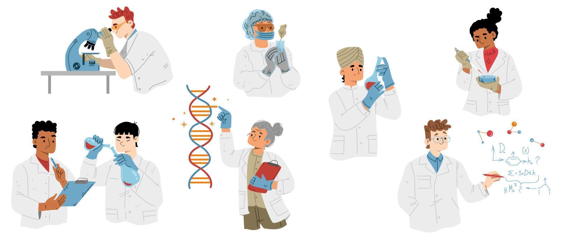 cientistas pesquisam em conjunto de vetores isolados em laboratório