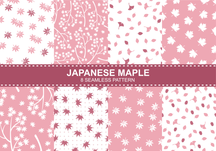 Padrões japoneses de maple vetor