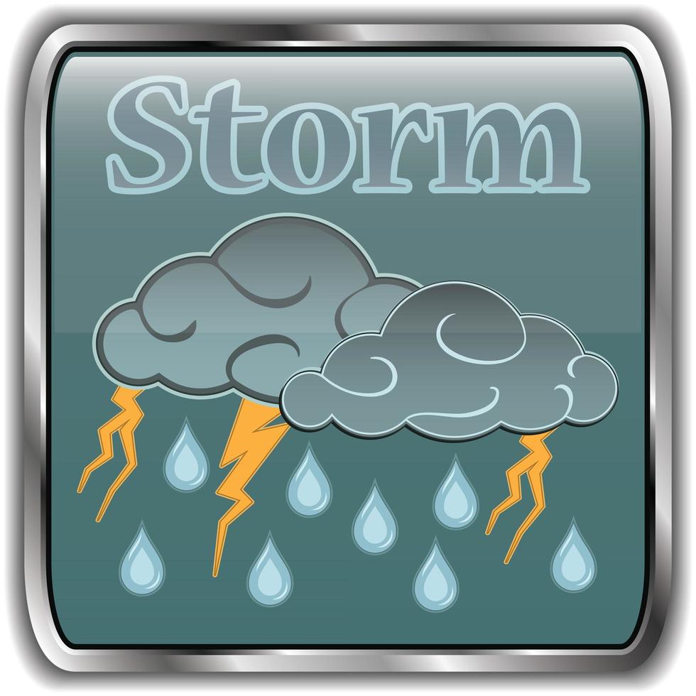 ícone do clima noturno com tempestade de texto vetor