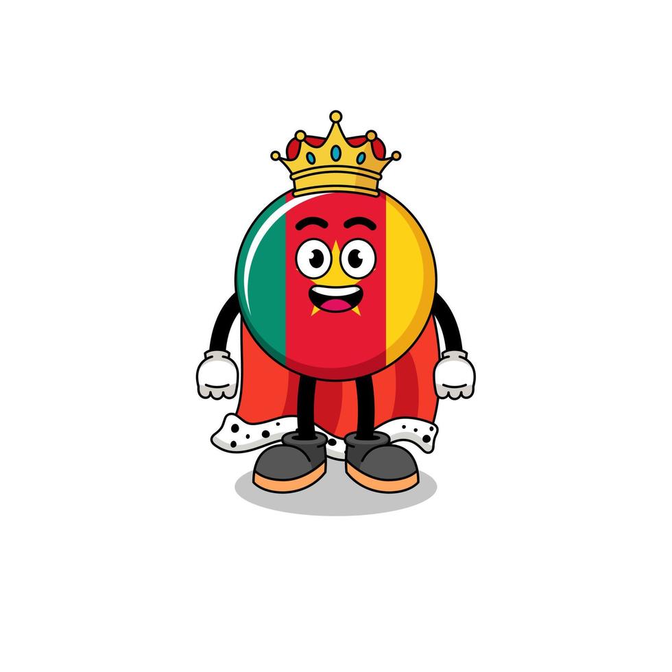 ilustração de mascote do rei da bandeira de Camarões vetor