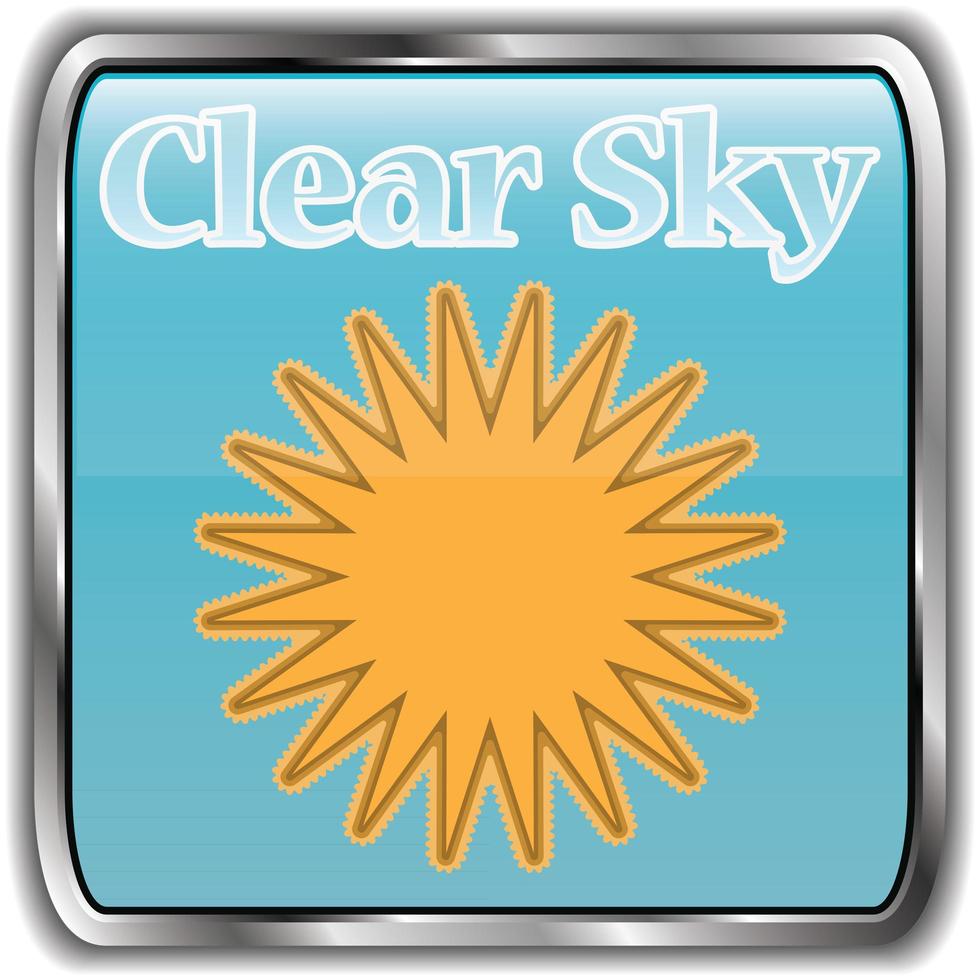 ícone do clima diurno com texto céu claro vetor