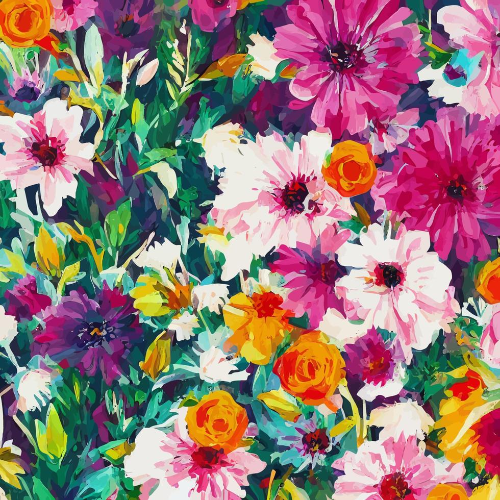 arte floral colorida da casa de campo vetor
