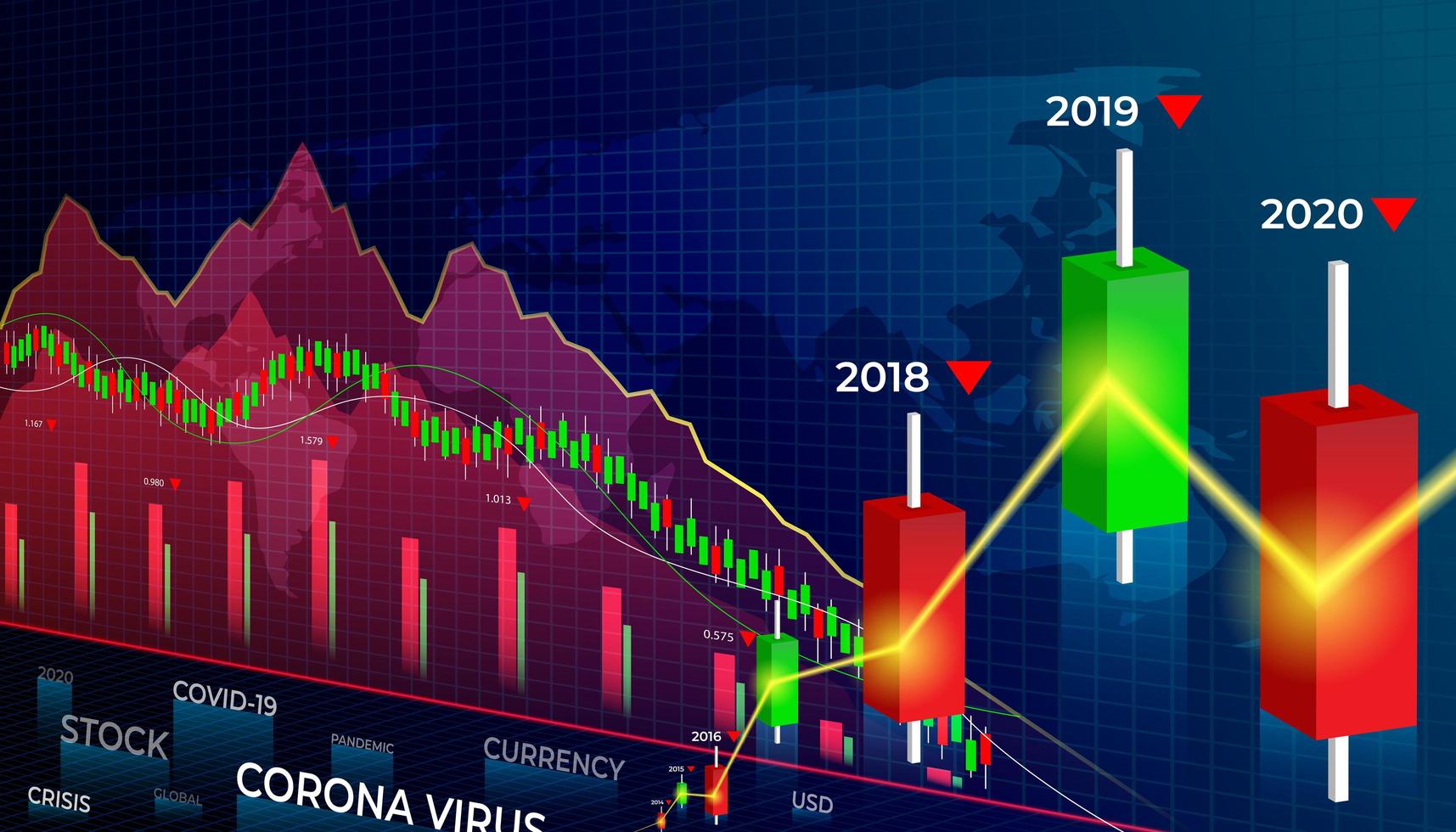 gráficos do mercado de ações vetor