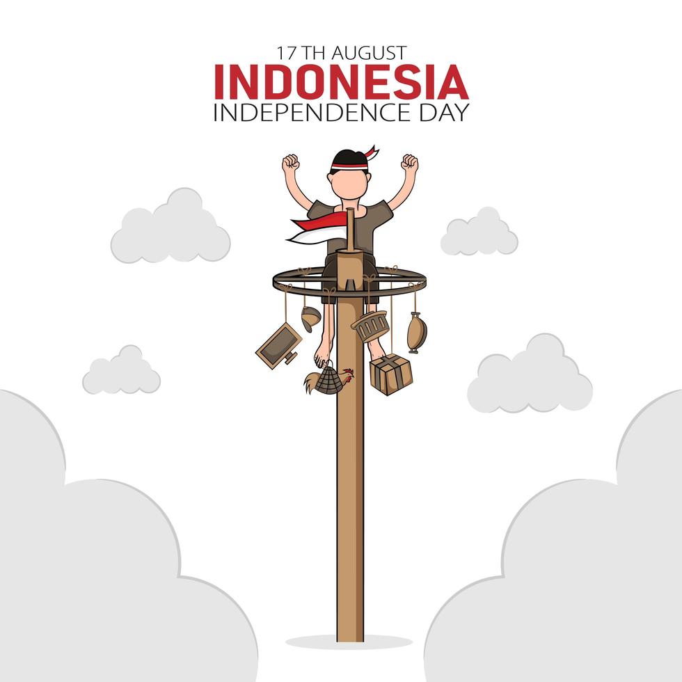 dia da independência da indonésia vetor
